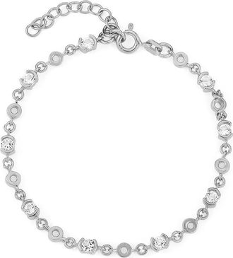 V by Laura Vann Laura Vann Lyla Crystal-embellished Chain Bracelet - Silver - One Size