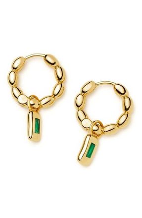 Missoma Molten Stone Baguette Hoop Earrings in Gold at Nordstrom