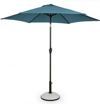 Konte Design Sombrilla de jard&iacute;n con m&aacute;stil central de aluminio y lona azul 2,7m