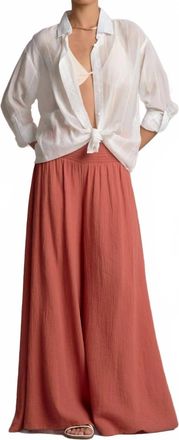 Elan Wide Leg Palazzo Pants In Cayenne