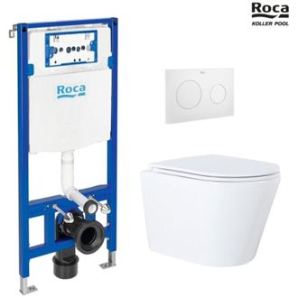 Roca Bastidor Roca Duplo One Pack Cisterna Empotrada Y Pulsador Pl10 Blanco M Con Wc Susp Orion Blanco 51,5cm Con Sistema Vortex Kp