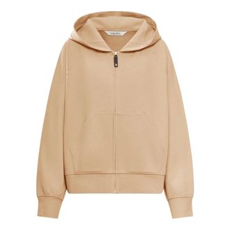 Max Mara Hoodie met volledige ritssluiting - Dames - Vesten met rits - Bruin - M - Katoen - Hoodies & sweatvesten