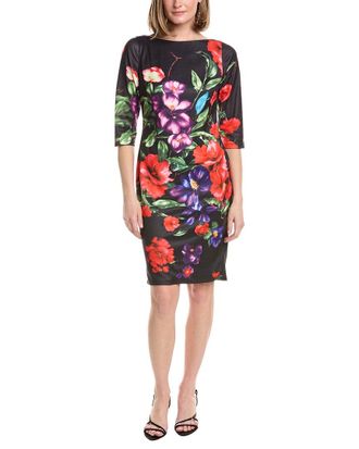 Rene Ruiz 3/4 Sleeve Bodycon Floral Sheath Dress