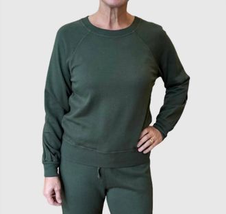 bobi Puff Long Sleeve Raglan Pullover In Hunter