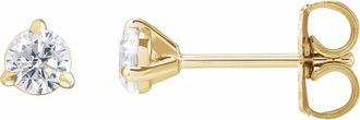 Diamond2Deal 14K Gold 1/3 Lab-Grown Diamond Cocktail Stud Earrings Clarity SI, Color G-H