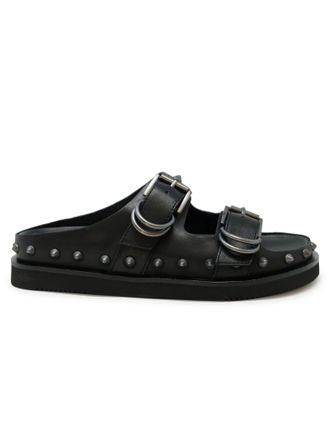 Ash Black Leather Sandal