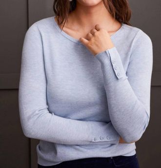 Tribal Womens Boat Neck Sweater In Glacier
