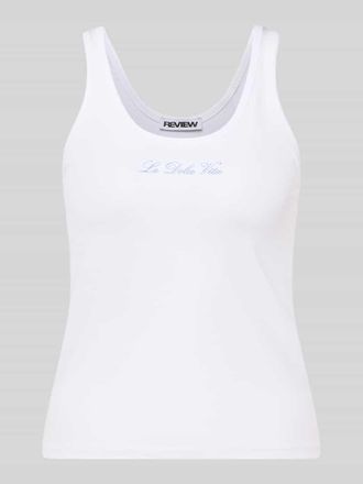 Review Tanktop mit Rundhalsausschnitt und Stickerei in Weiss, Gr&ouml;&szlig;e XL
