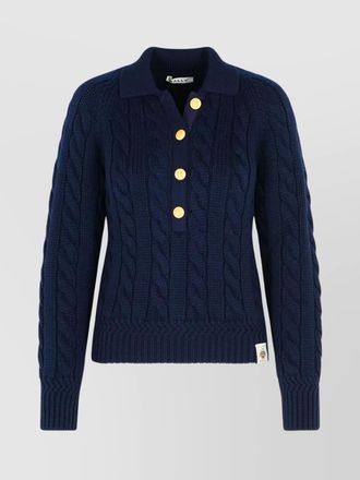 Bally merino wool sweater with cable knit design