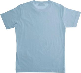 Stone Island Boys Light Blue Logo T-Shirt With Round Neck Cotton T-Shirts And Polos