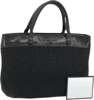 Bottega Veneta Pre-owned Vintage Canvas Hand Bag - Dames - Vintage Handtas - Zwart - ONE Size - Leer - Vintage