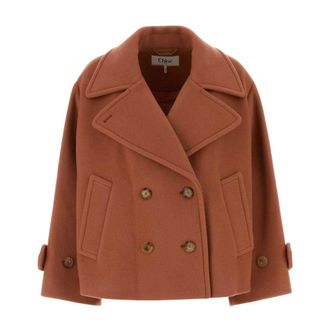 Chlo&eacute; Double-Breasted Button Jacket - female - Chlo&eacute; - Double-Breasted Coats - Pink - XS - Coats