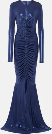 Norma Kamali Ruched lame gown