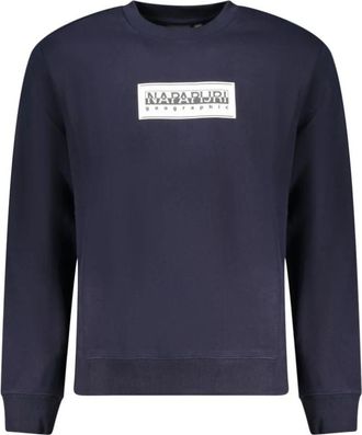 Napapijri Crew Neck Sweatshirt - Heren - Sweatshirts - Blauw - 3XL - Katoen - Hoodies & sweatvesten