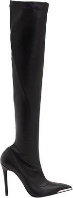8 by YOOX STRETCH POINTY-DETAIL HIGH BOOTS