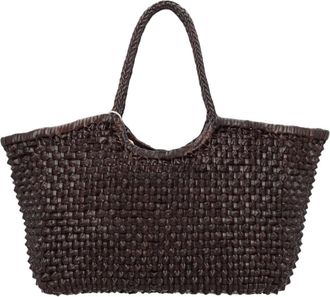 Dragon Diffusion Dark Brown Textured Leather Shoulder Bag