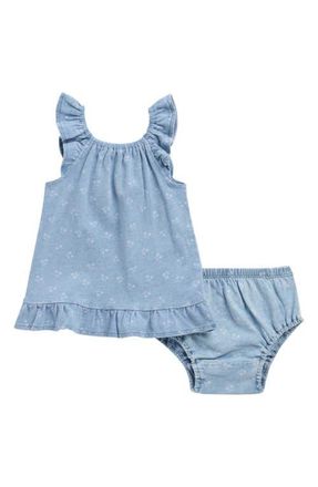 Splendid Cherry Bleach Wash Cotton Dress with Bloomers in Indigo Cherry at Nordstrom, Size 18-24M