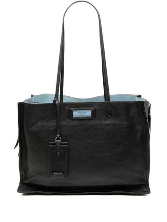 Prada 2013-2025 Glace Calf Etiquette tote bag - Zwart