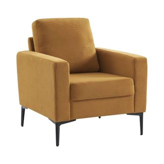 Sweeek Sill&oacute;n de pana y patas de metal, ocre