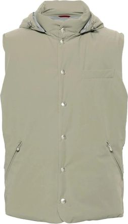 Brunello Cucinelli Groene Gewatteerde Gilet - Heren - Bodywarmers - Groen - L - Jassen