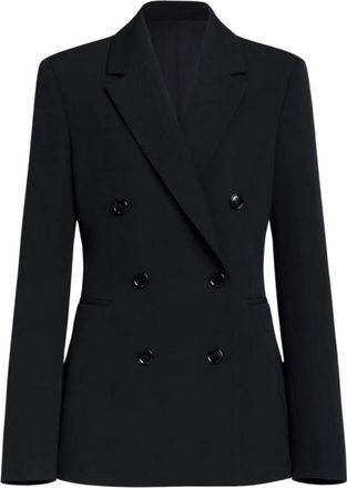Alaia Wool Crepe Cinched Blazer - Dames - Blazers - Zwart - M - Katoen - Jassen