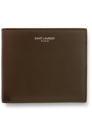 Saint Laurent Logo-Print Leather Billfold Wallet