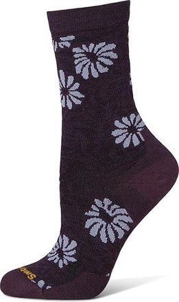 Smartwool Everyday Floral Crew Socks Womens Crew Cut Socks Shoes Purple Iris : SM (Womens Shoe 4-6.5), Merino/Nylon/Wool