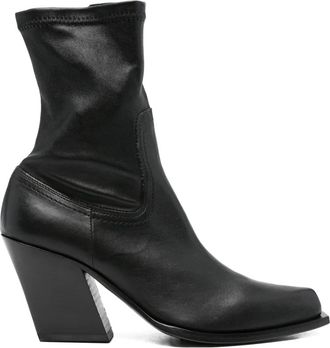 Vic Matié Leren laarzen met puntige neus - Zwart