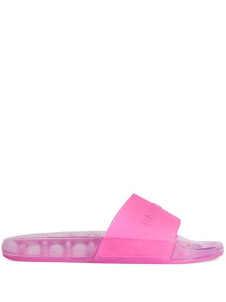 Balenciaga Sandali slides con logo goffrato - Rosa