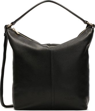 Kazar Losse handtas met twee banden - Dames - Handtassen - Zwart - ONE Size - Leer - Tassen