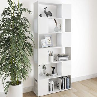 vidaXL Vidaxl - Librer&iacute;a Separador Madera Contrachapada Blanco 80x24x186 Cm