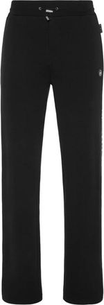 Philipp Plein Fleece Trainingsbroek Tape - Heren - Sweatpants - Zwart - M - Katoen - Broeken