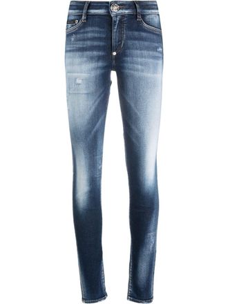 Philipp Plein High waist jegging - Blauw