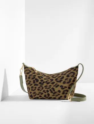 Talbots Leopard Suede Convertible Crossbody Bag - Burnt Olive - 001 Talbots
