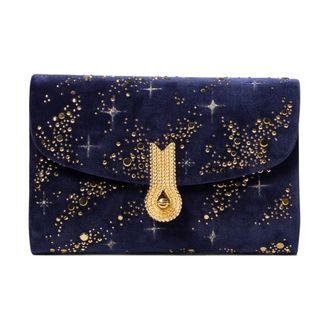Amato Daniele Clutches, female, Blue, ONE SIZE, Blue Crossbody Bag with Strass Accents