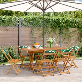 vidaXL Vidaxl - Sillas De Jard&iacute;n Reclinables 6 Uds Madera Maciza Y Tela Verde