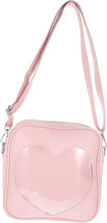 Vosarea Compact Lightweight Heart Pattern Shoulder Bag for Women Stylish PU Transparent Crossbody Purse Leisure Outdoor Messenger Bag for Daily Essentials Gif