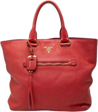 Prada Pre-owned Tote Bags, female, Red, Size: ONE SIZE Pre-owned Satchel