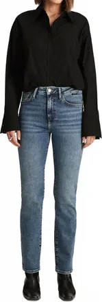 Mavi Kendra High Rise Straight Leg Jeans In Mid Brushed Gold Premium