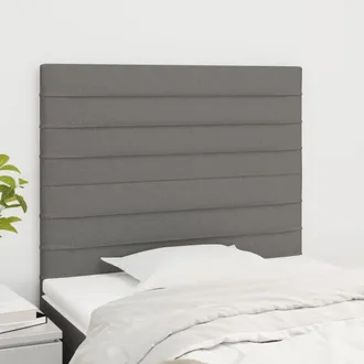vidaXL Cabeceros 2 Unidades De Tela Gris Oscuro 100x5x78/88 Cm Vidaxl