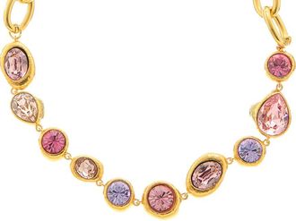 Oscar De La Renta Hammered Stones Chain Necklace