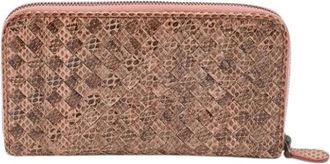 Bottega Veneta Pre-owned Vintage Leren Portemonnee - Dames - Vintage Accessoires - Bruin - ONE Size - Leer - Vintage