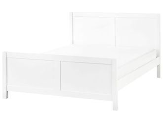 Beliani Cama matrimonial de madera blanco 140x200