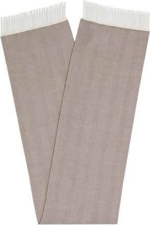 Brooks Brothers Chevron Wollen Sjaal - Heren - Wintersjaals - Bruin - ONE Size - Wol - Accessoires