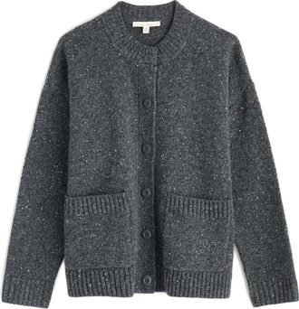 Seasalt Cornwall Harbour Sands Wool Blend Cardigan in Knit Melange Coal at Nordstrom, Size 16 Us