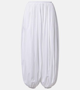 Alaia Ala&iuml;a Pantalones globo de popel&iacute;n de algod&oacute;n a rayas