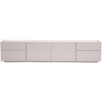 Miliboo Mobile TV design beige lucido con contenitori L199.8 cm ISAURE