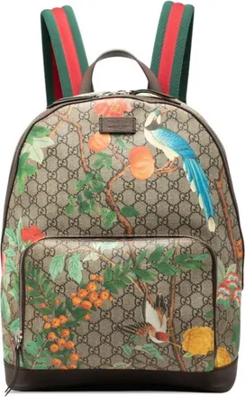 Gucci Beige Brown Gg Supreme Backpack (Pre-Owned)