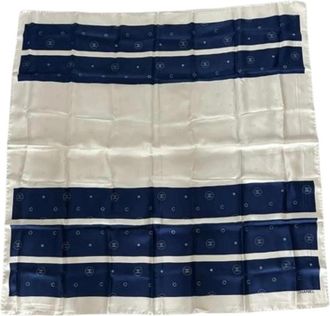 Chanel Pre-owned Silk Square Scarf - Dames - Vintage Accessoires - Blauw - ONE Size - Vintage