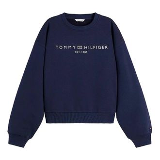 Tommy Hilfiger Ext Corp Logo Modern Sweatshirt - Dames - Sweatshirts - Blauw - 2XS - Hoodies & sweatvesten